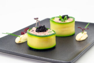 Tartare de veau de lait, foie gras et caviar « Perle noire »