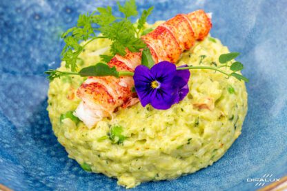 Risotto de homard aux petits pois