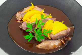 Émincé de canard confit à l’orange